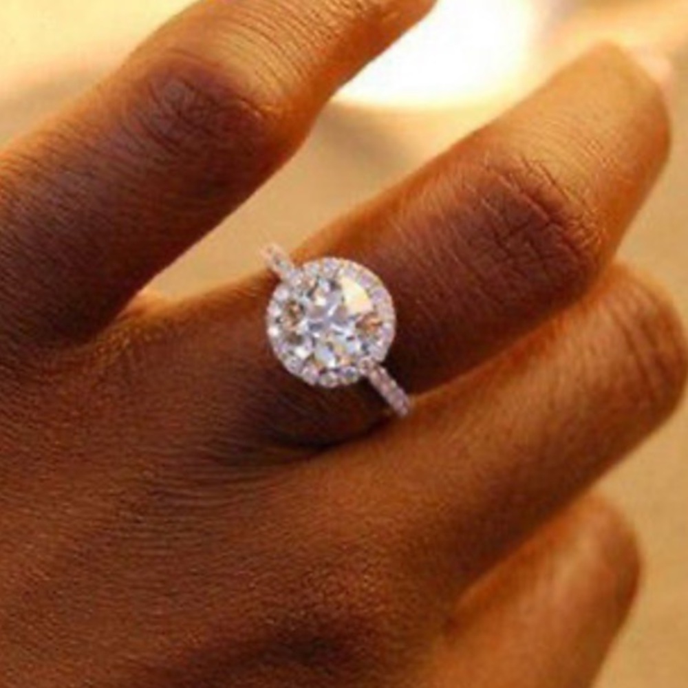 NEW 925 Sterling silver diamond stone ring - Picture 5 of 6
